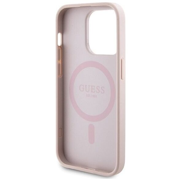 Guess Zestaw Guess GUBPM5P14L4GEMGP iPhone 14 Pro 6.1" hardcase + Powerbank 5000mAh MagSafe różowy/pink 4G Metal Logo NoSize