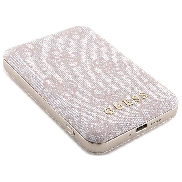 Guess Zestaw Guess GUBPM5P14L4GEMGP iPhone 14 Pro 6.1" hardcase + Powerbank 5000mAh MagSafe różowy/pink 4G Metal Logo NoSize