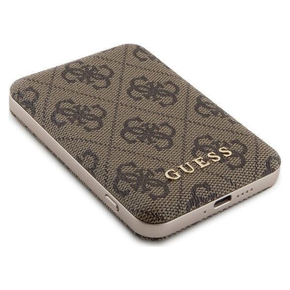Guess Zestaw Guess GUBPM5P15L4GEMGW Apple iPhone 15 Pro hardcase + Powerbank 5000mAh MagSafe 4G Metal Logo brązowy/brown