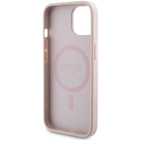 Guess Zestaw Guess GUBPM5P15S4GEMGP Apple iPhone 15 hardcase + Powerbank 5000mAh MagSafe 4G Metal Logo różowy/pink