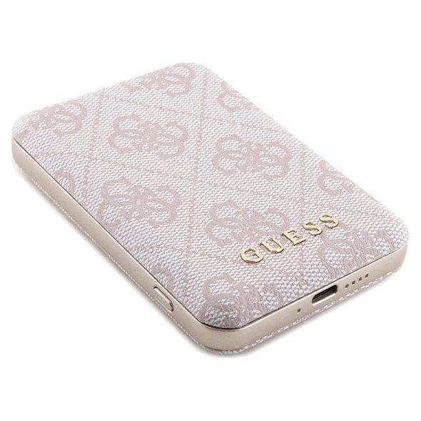 Guess Zestaw Guess GUBPM5P15S4GEMGP Apple iPhone 15 hardcase + Powerbank 5000mAh MagSafe 4G Metal Logo różowy/pink