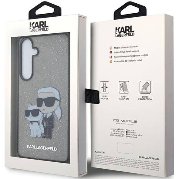 Karl Lagerfeld Etui Karl Lagerfeld KLHCS24MHNKCTGK Samsung Galaxy S24+ Plus hardcase Glitter Karl&Choupette czarny/black