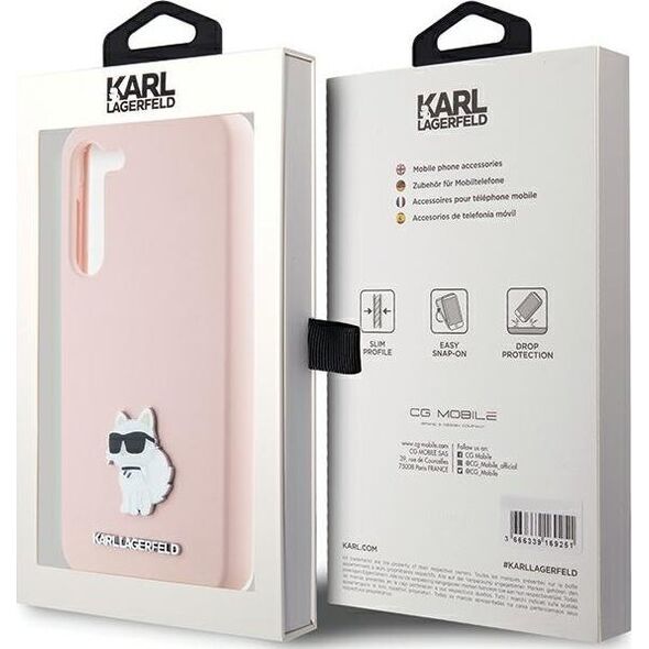Karl Lagerfeld Etui Karl Lagerfeld KLHCS24MSMHCNPP Samsung Galaxy S24+ Plus Silicone Choupette Metal Pin różowy/pink