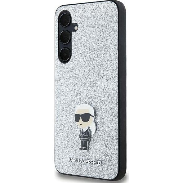 Karl Lagerfeld Etui Karl Lagerfeld KLHCSA35GCNPSG Samsung Galaxy A35 hardcase Fixed Glitter Choupette Logo Metal Pin srebrny/silver
