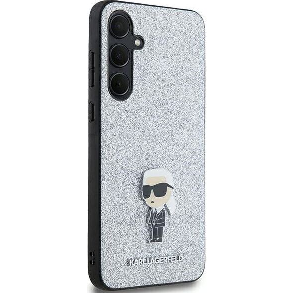 Karl Lagerfeld Etui Karl Lagerfeld KLHCSA35GCNPSG Samsung Galaxy A35 hardcase Fixed Glitter Choupette Logo Metal Pin srebrny/silver