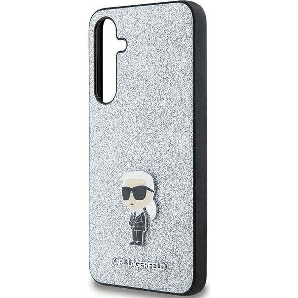 Karl Lagerfeld Etui Karl Lagerfeld KLHCSA35GCNPSG Samsung Galaxy A35 hardcase Fixed Glitter Choupette Logo Metal Pin srebrny/silver