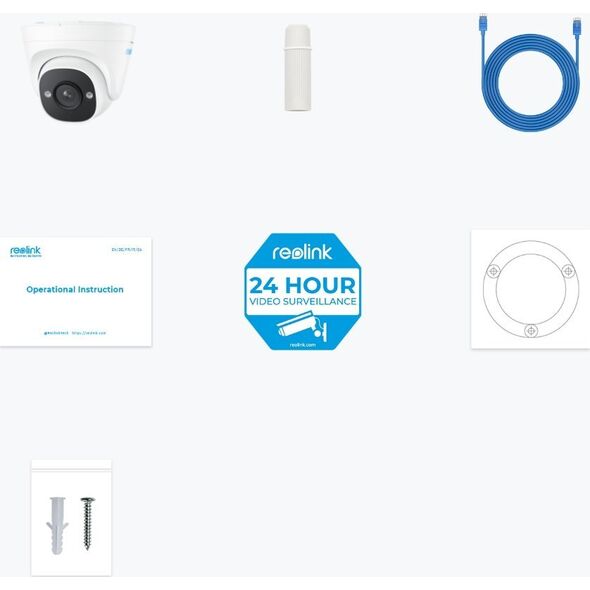 Kamera IP Reolink Reolink | IP Camera with Accurate Person and Vehicle | P324 | Dome | 5 MP | 2.8 mm | IP66 | H.264 | Micro SD, Max. 256 GB