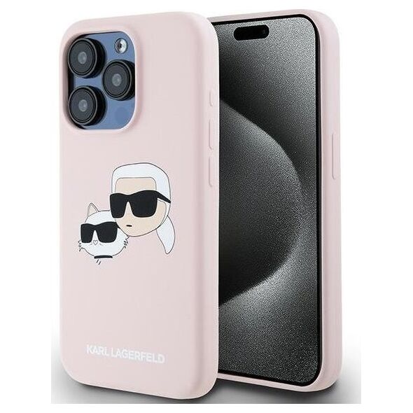 Karl Lagerfeld Karl Lagerfeld KLHMP15LSKCHPPLP iPhone 15 Pro 6.1" różowy/pink hardcase Silicone Karl & Choupette MagSafe