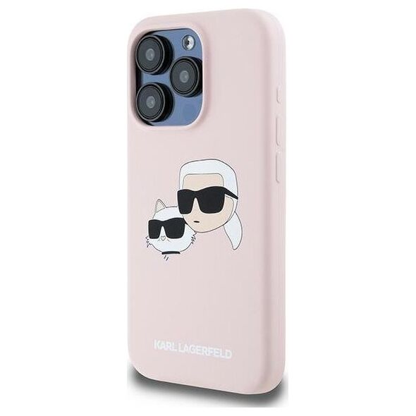 Karl Lagerfeld Karl Lagerfeld KLHMP15LSKCHPPLP iPhone 15 Pro 6.1" różowy/pink hardcase Silicone Karl & Choupette MagSafe