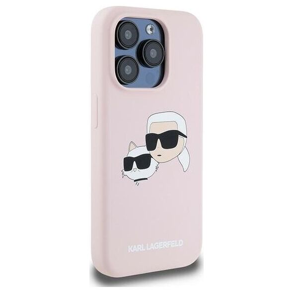 Karl Lagerfeld Karl Lagerfeld KLHMP15LSKCHPPLP iPhone 15 Pro 6.1" różowy/pink hardcase Silicone Karl & Choupette MagSafe