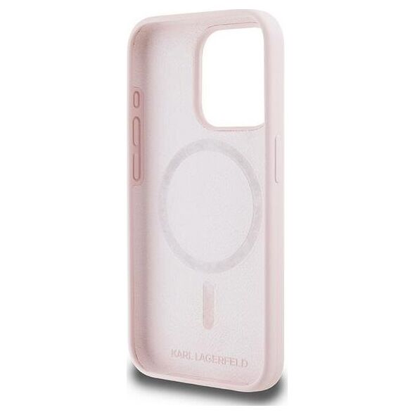 Karl Lagerfeld Karl Lagerfeld KLHMP15LSKCHPPLP iPhone 15 Pro 6.1" różowy/pink hardcase Silicone Karl & Choupette MagSafe
