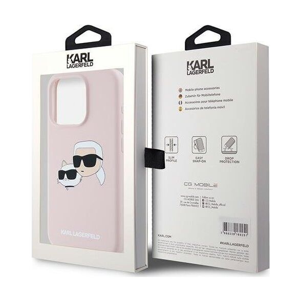 Karl Lagerfeld Karl Lagerfeld KLHMP15XSKCHPPLP iPhone 15 Pro Max 6.7" różowy/pink hardcase Silicone Karl & Choupette MagSafe