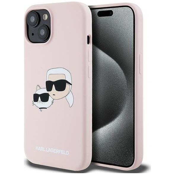 Karl Lagerfeld Karl Lagerfeld KLHMP15SSKCHPPLP iPhone 15 / 14 / 13 6.1" różowy/pink hardcase Silicone Karl & Choupette MagSafe