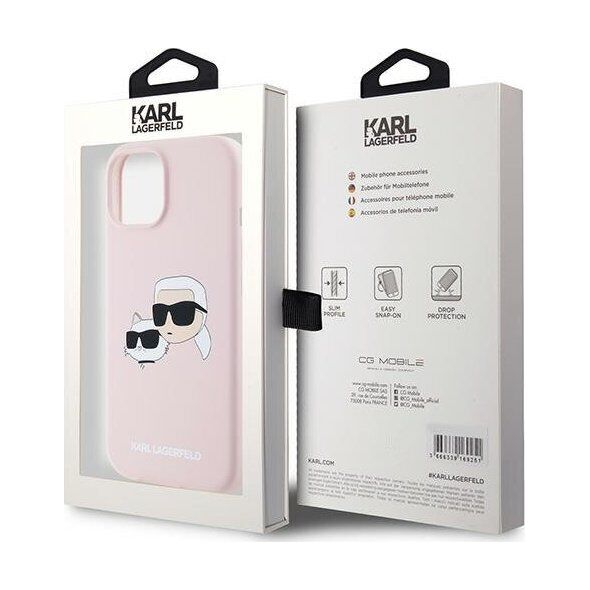 Karl Lagerfeld Karl Lagerfeld KLHMP15SSKCHPPLP iPhone 15 / 14 / 13 6.1" różowy/pink hardcase Silicone Karl & Choupette MagSafe