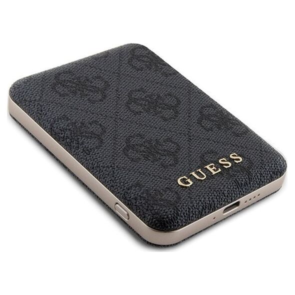 Guess Guess Bundle Pack MagSafe 4G Metal Gold Logo - Zestaw etui + Power Bank 5000mAh MagSafe iPhone 13 Pro (czarny)