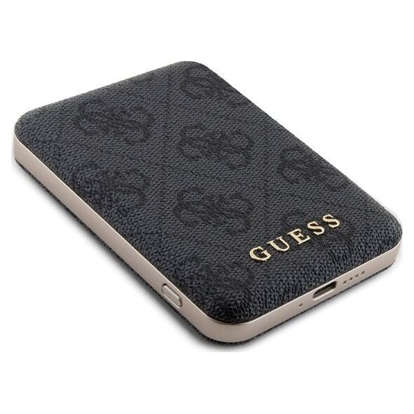 Guess Guess Bundle Pack MagSafe 4G Metal Gold Logo - Zestaw etui + Power Bank 5000mAh MagSafe iPhone 15 (czarny)