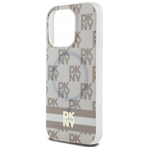 DKNY DKNY DKHMP13XHCPTSE iPhone 13 Pro Max 6.7" beżowy/beige hardcase IML Checkered Mono Pattern & Printed Stripes MagSafe