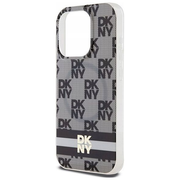 DKNY DKNY DKHMP13LHCPTSK iPhone 13 Pro / 13 6.1" czarny/black hardcase IML Checkered Mono Pattern & Printed Stripes MagSafe