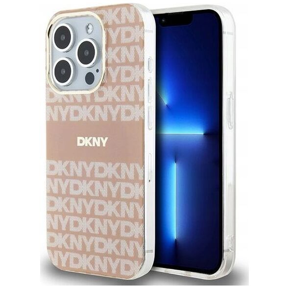 DKNY DKNY DKHMP15LHRHSEP iPhone 15 Pro 6.1" różowy/pink hardcase IML Mono & Stripe MagSafe
