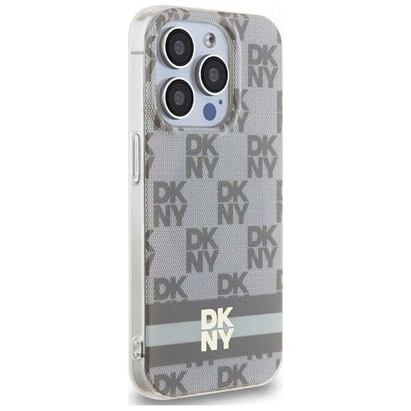 DKNY DKNY DKHMP15XHCPTSE iPhone 15 Pro Max 6.7" beżowy/beige hardcase IML Checkered Mono Pattern & Printed Stripes MagSafe
