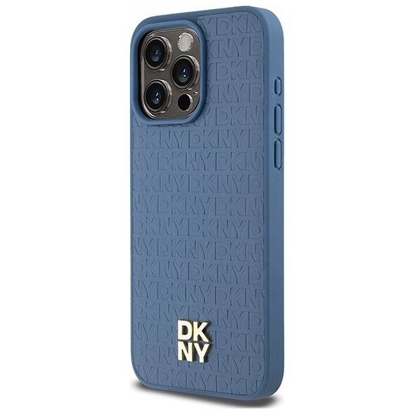 DKNY DKNY DKHMP15XPSHRPSB iPhone 15 Pro Max 6.7" niebieski/blue hardcase Leather Monogram Pattern Metal Logo MagSafe