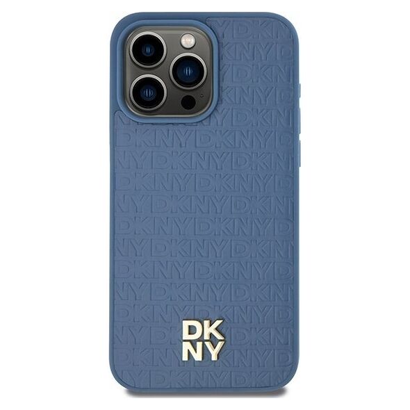 DKNY DKNY DKHMP15XPSHRPSB iPhone 15 Pro Max 6.7" niebieski/blue hardcase Leather Monogram Pattern Metal Logo MagSafe