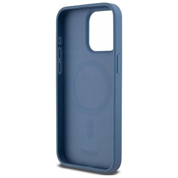DKNY DKNY DKHMP15XPSHRPSB iPhone 15 Pro Max 6.7" niebieski/blue hardcase Leather Monogram Pattern Metal Logo MagSafe