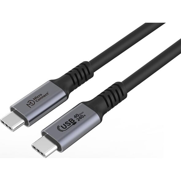 Kabel USB MicroConnect USB-C - USB-C 1 m Czarny (Premium USB4 USB-C cable 1m)
