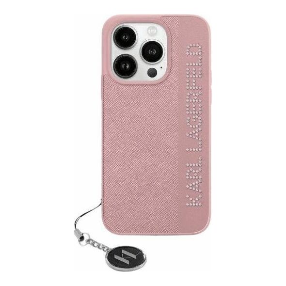 Karl Lagerfeld Karl Lagerfeld KLHCP15LPSAKDGCP iPhone 15 Pro 6.1" różowy/pink hardcase Saffiano Rhinestones & Charm