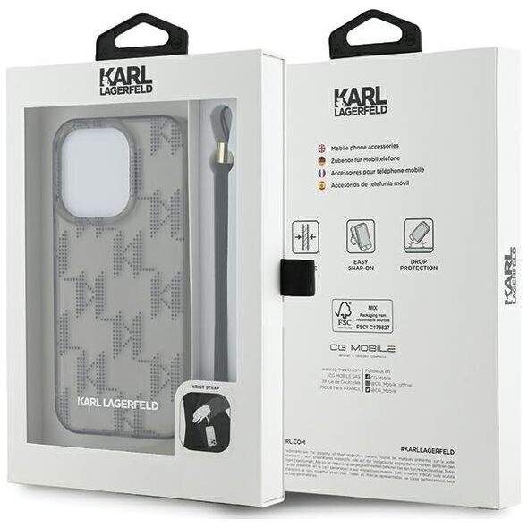 Karl Lagerfeld Karl Lagerfeld KLHCP15XHKDPNSK iPhone 15 Pro Max 6.7" czarny/black hardcase IML Mono KL Pattern & Cord
