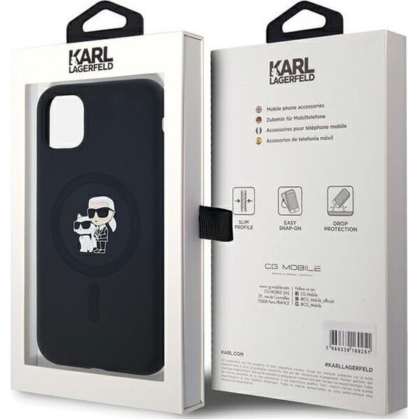 Karl Lagerfeld Karl Lagerfeld KLHMN61SCMKCRHK iPhone 11 / Xr 6.1" czarny/black hardcase Silicone Karl & Choupette MagSafe