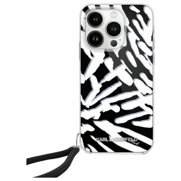 Karl Lagerfeld Karl Lagerfeld KLHCP15XHZBPKCCK iPhone 15 Pro Max 6.7" czarny/black hardcase IML Zebra Pattern & Cord