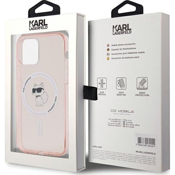 Karl Lagerfeld Karl Lagerfeld KLHMP12MHFCCNOP iPhone 12/12 Pro 6.1" różowy/pink hardcase IML Choupette MagSafe