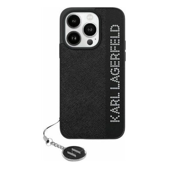 Karl Lagerfeld Karl Lagerfeld KLHCP15XPSAKDGCK iPhone 15 Pro Max 6.7" czarny/black hardcase Saffiano Rhinestones & Charm