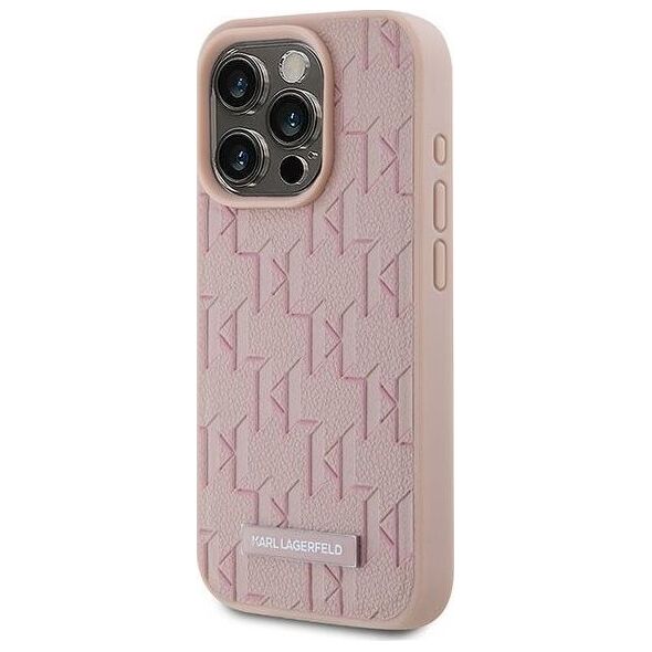 Karl Lagerfeld Karl Lagerfeld KLHMP15LPKHPORPP iPhone 15 Pro 6.1" hardcase różowy/pink Leather Monogram Metal Logo