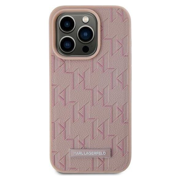 Karl Lagerfeld Karl Lagerfeld KLHMP15LPKHPORPP iPhone 15 Pro 6.1" hardcase różowy/pink Leather Monogram Metal Logo