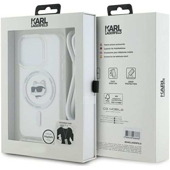 Karl Lagerfeld Karl Lagerfeld KLHMP14LHCCHNT iPhone 14 Pro 6.1" hardcase transparent IML Choupette Head & Cord Magsafe