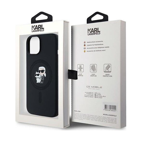 Karl Lagerfeld Karl Lagerfeld KLHMP15MSCMKCRHK iPhone 15 Plus / 14 Plus 6.7" czarny/black hardcase Silicone Karl & Choupette MagSafe