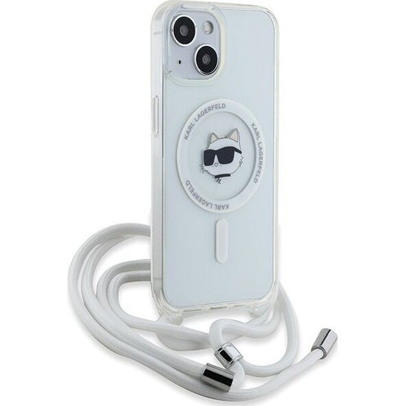 Karl Lagerfeld Karl Lagerfeld KLHMP15SHCCHNT iPhone 15 / 14 / 13 6.1" hardcase transparent IML Choupette Head & Cord Magsafe
