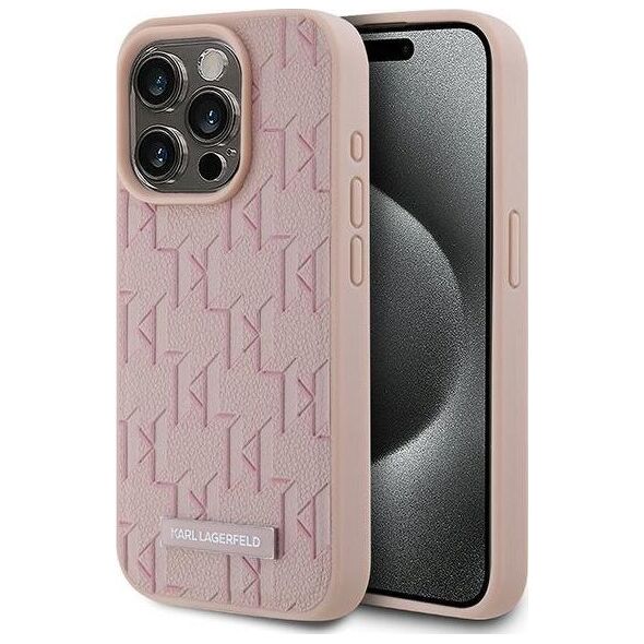 Karl Lagerfeld Karl Lagerfeld KLHMP15XPKHPORPP iPhone 15 Pro Max 6.7" hardcase różowy/pink Leather Monogram Metal Logo