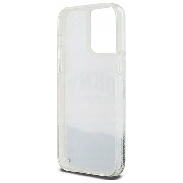 DKNY DKNY Liquid Glitter Big Logo - Etui iPhone 15 Pro (biały)