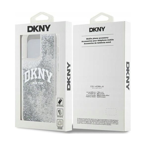 DKNY DKNY Liquid Glitter Big Logo - Etui iPhone 15 Pro (biały)