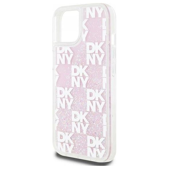 DKNY DKNY Liquid Glitter Multilogo - Etui iPhone 15 / 14 / 13 (różowy)