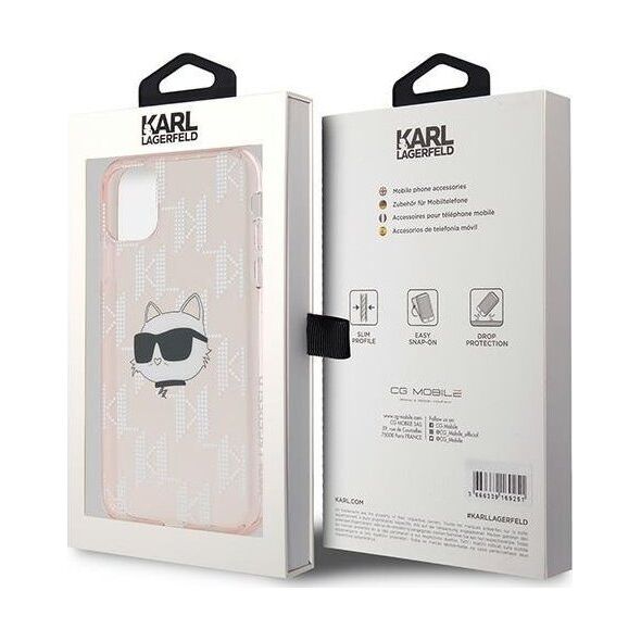 Karl Lagerfeld Karl Lagerfeld KLHCN61HKLPCHP iPhone 11 / Xr 6.1" różowy/pink hardcase IML Choupette Head & Monogram