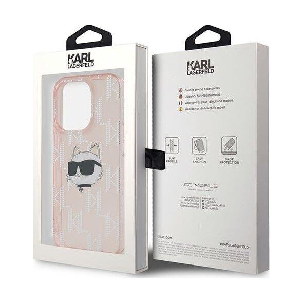 Karl Lagerfeld Karl Lagerfeld KLHCP13LHKLPCHP iPhone 13 Pro / 13 6.1" różowy/pink hardcase IML Choupette Head & Monogram