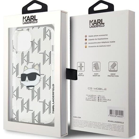 Karl Lagerfeld Karl Lagerfeld KLHCP15SHKLPCHT iPhone 15 / 14 / 13 6.1" transparent hardcase IML Choupette Head & Monogram