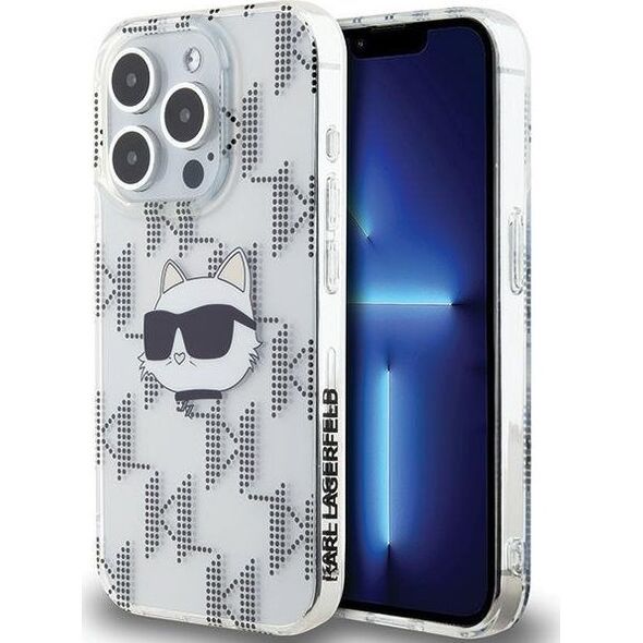 Karl Lagerfeld Karl Lagerfeld KLHCP15LHKLPCHT iPhone 15 Pro 6.1" transparent hardcase IML Choupette Head & Monogram