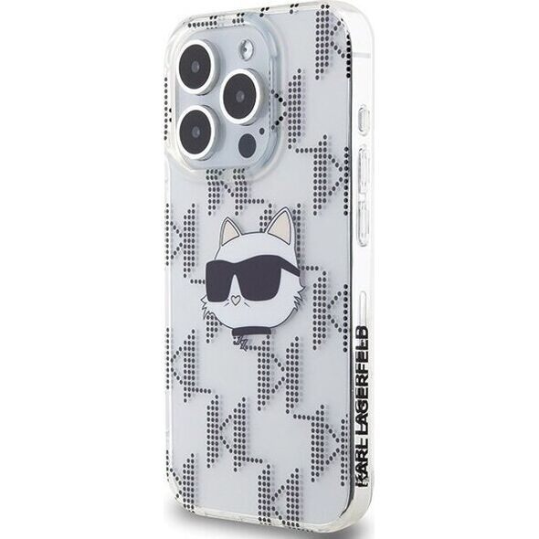 Karl Lagerfeld Karl Lagerfeld KLHCP15LHKLPCHT iPhone 15 Pro 6.1" transparent hardcase IML Choupette Head & Monogram