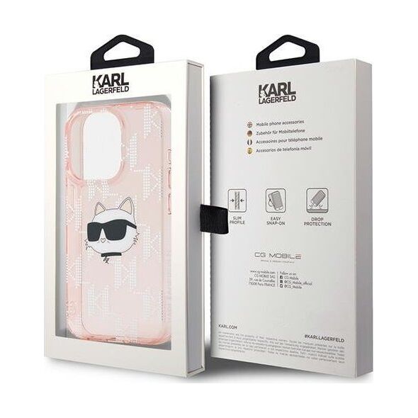 Karl Lagerfeld Karl Lagerfeld KLHCP15LHKLPCHP iPhone 15 Pro 6.1" różowy/pink hardcase IML Choupette Head & Monogram