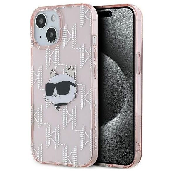 Karl Lagerfeld Karl Lagerfeld KLHCP15SHKLPCHP iPhone 15 / 14 / 13 6.1" różowy/pink hardcase IML Choupette Head & Monogram